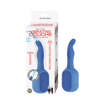 A Vibrating Silicone Enema - Blue