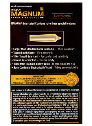 Magnum Condoms Box Back