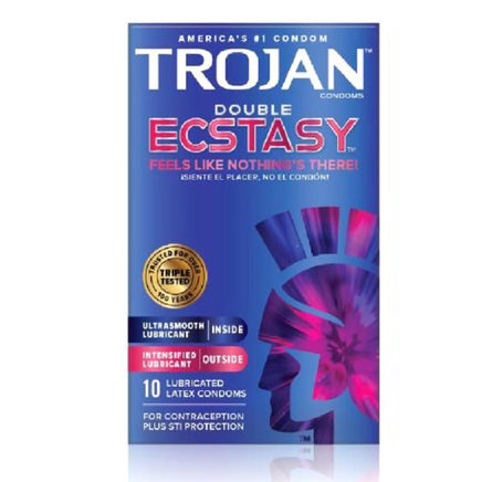 Trojan Double Ecstasy Condoms - Pleasure On Both Sides - 10 pack