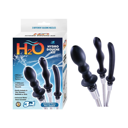 H2O Hydro Douche Kit - Black - 3 Tips